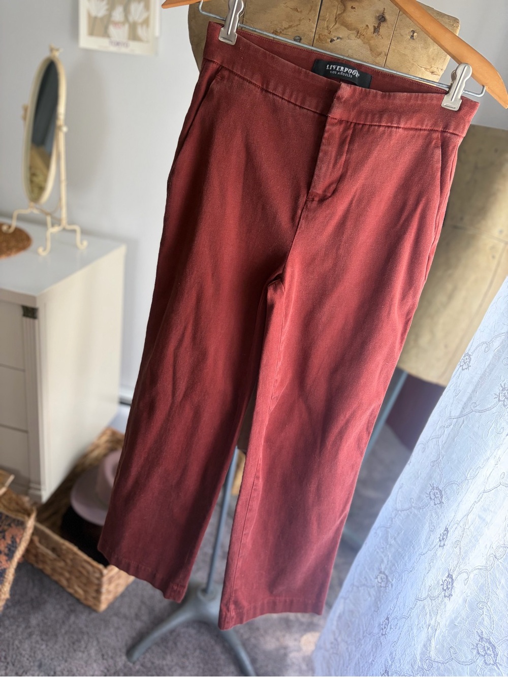 Liverpool Los Angeles Brunette Wide Leg, High Waist Ankle Trouser Pant Size 0/25